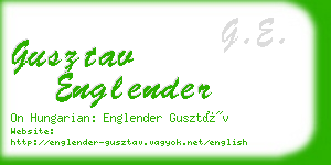 gusztav englender business card
